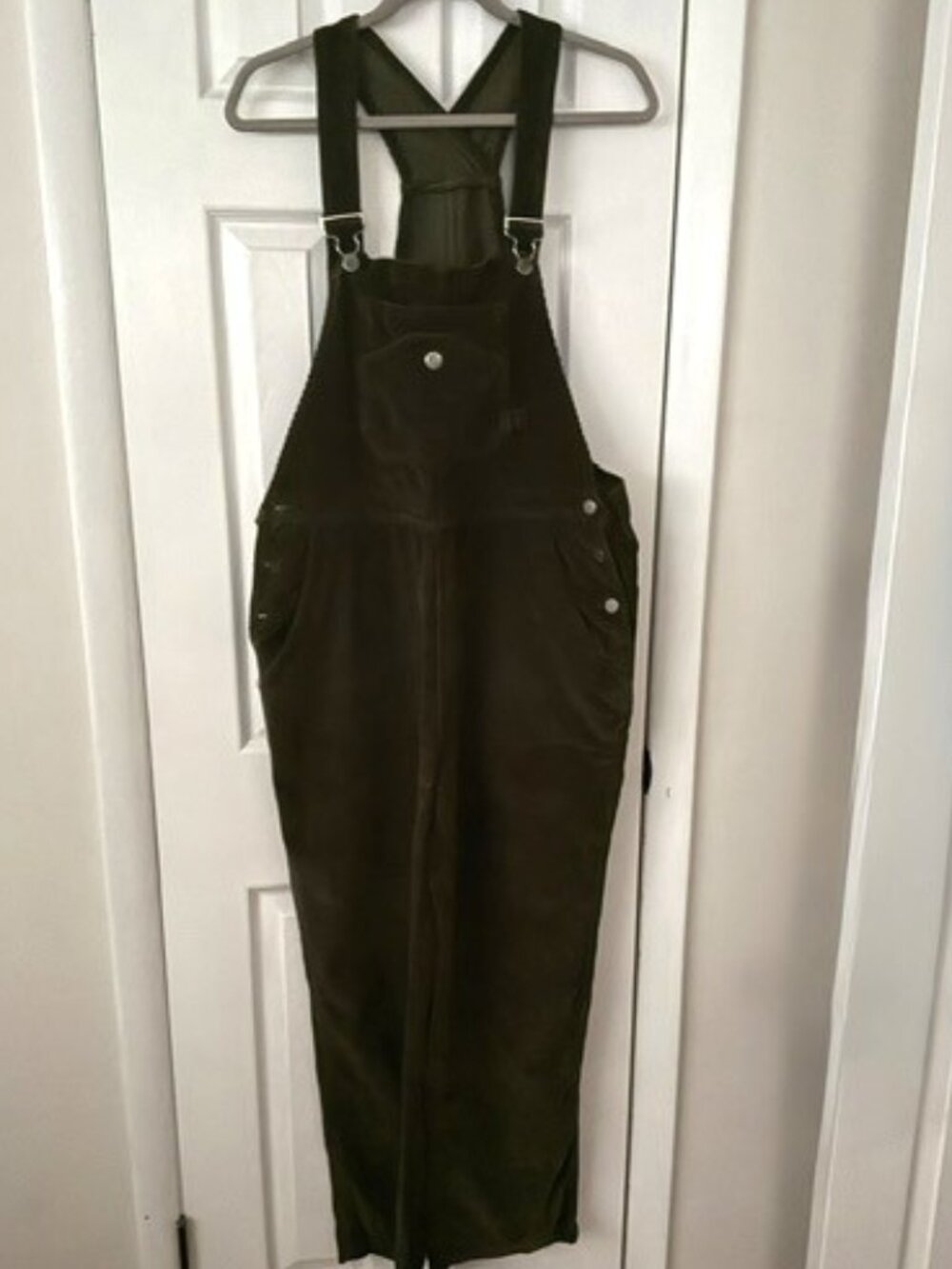 CONTEMPO Casuals sage corduroy overalls, L